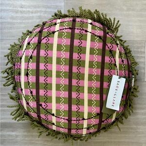 Sage + Clare Sage and Clare Rikita Button Cushion Throw Pillow Pink Green NWT